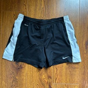 Nike Dri Fit Womenβs Black and White Athletic Shorts
